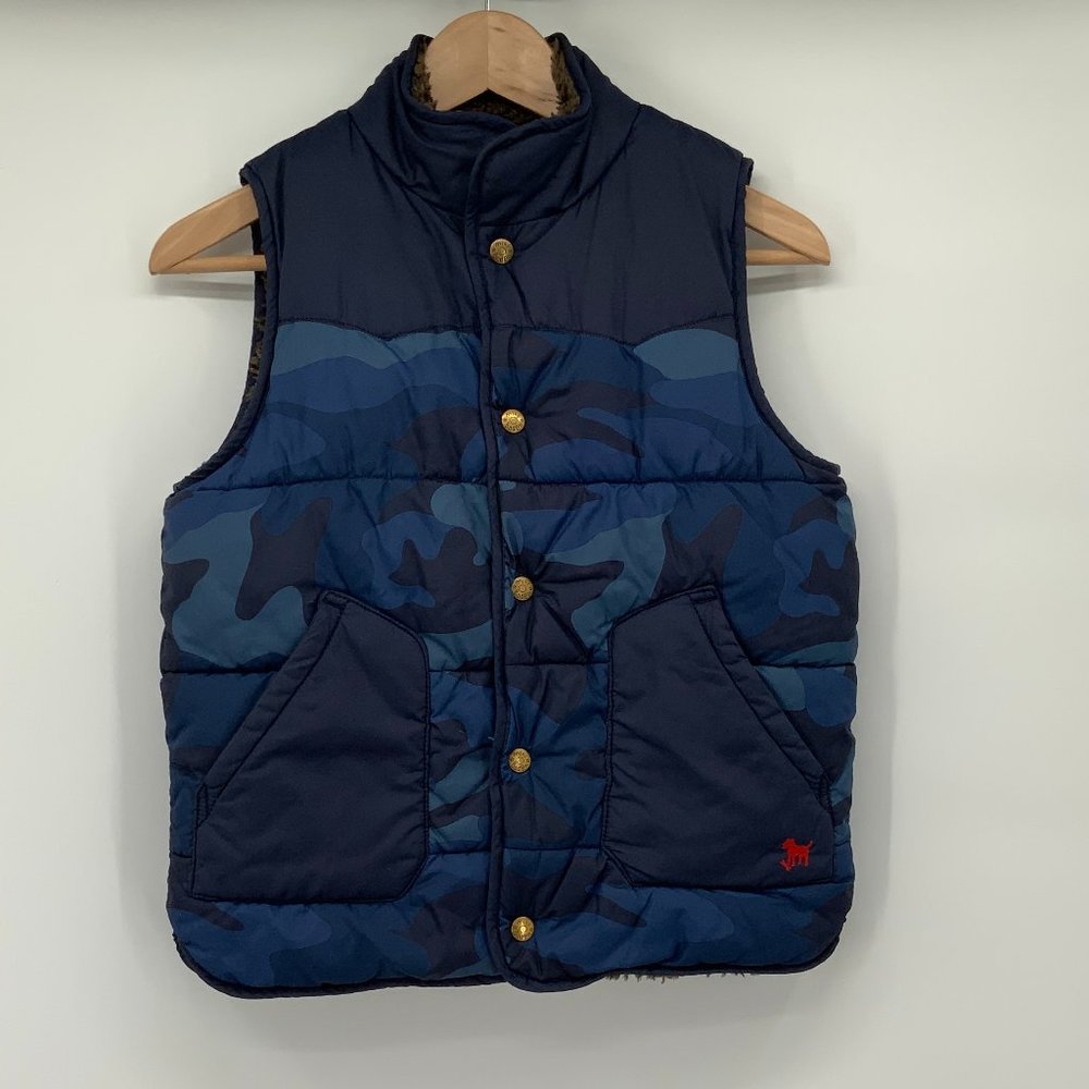 Mini Boden Blue Camo Camouflage Puffer Vest